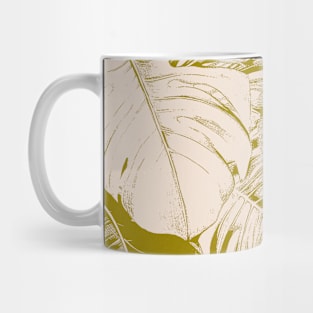 Monstera Leaves Jungle Boho Pattern Mug